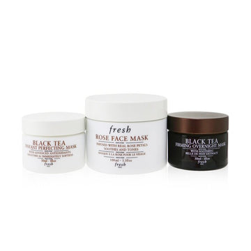 Face Mask Set: Rose Rose Face Mask + Black Tea Firming Overnight Mask + Black Tea Instant Perfecting Mask 45827 3pcs