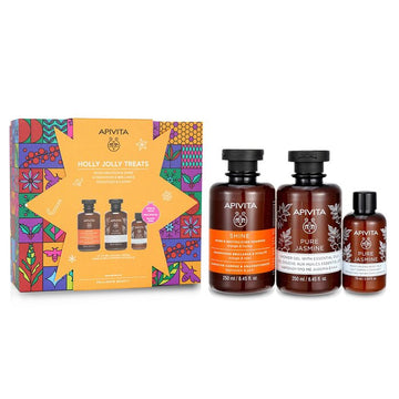 Holly Jolly Treats Set: Shine & Revitalizing Shampoo 250ml+ Pure Jasmine Shower Gel 250ml+ Pure Jasmine Body Milk 75ml 07919 3pcs