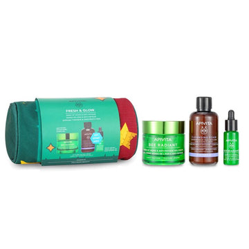 Fresh & Glow (Bee Radiant- Light Texture) Gift Set: Gel Cream 50ml+ Serum 10ml+ Cleansing Creamy Foam 75ml+ Pouch 08677 3pcs+1pouch