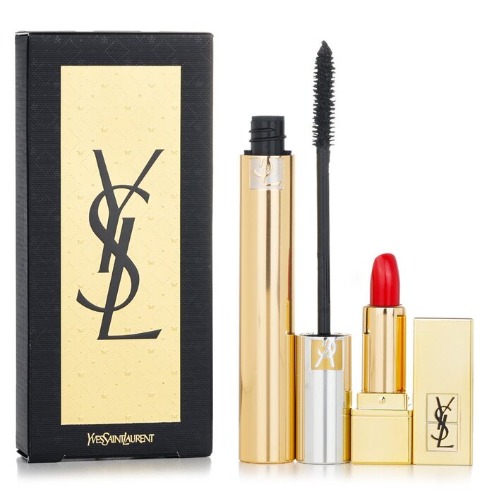 Mascara Volume Effet Faux Cils Set: 1x Mascara # 01 Black + 1x Mini Pure Colour Satiny Radiance #N1 LE1214 / 876407 2pcs
